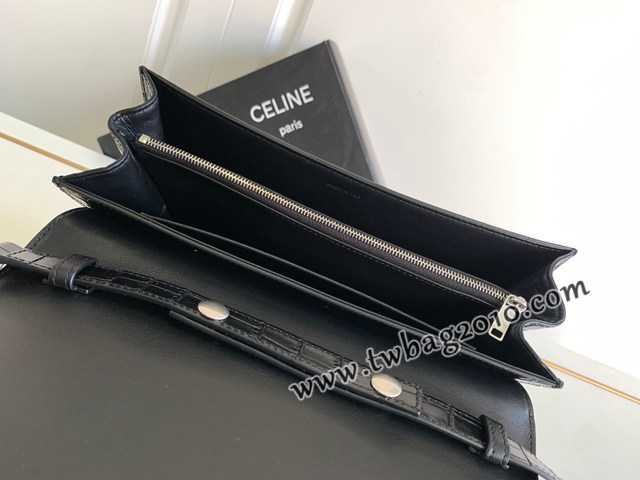 Celine專櫃2023新款TRAPEZE TRIOMPHE鱷魚紋牛皮革手袋 賽琳凱旋門腋下包 sldj2344